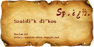 Szalók Ákos névjegykártya